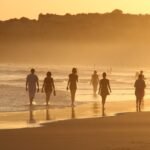 beach, people, on foot